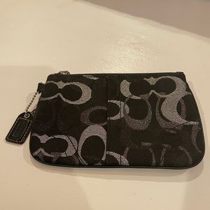 Coach Logo Wristlet - Black Sparkle